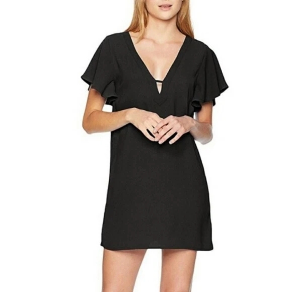 NEW / NWT - BB Dakota Black Mini Dress with Flutter Sleeves
